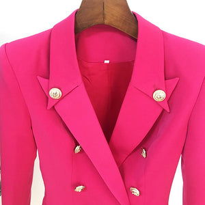 Double Breasted Metal Buttons Blazer Outer Wear