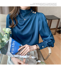 Load image into Gallery viewer, Puff Sleeve Satin Blouse