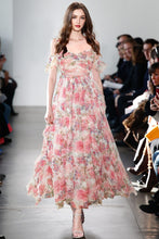 Load image into Gallery viewer, Lilian Mesh  Spaghetti Strap Floral print Elegant Maxi Party Dress