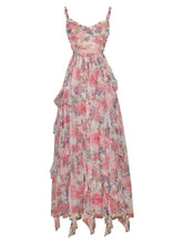 Load image into Gallery viewer, Lilian Mesh  Spaghetti Strap Floral print Elegant Maxi Party Dress