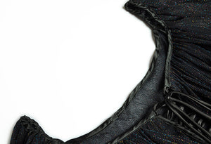 Ariana Square collar Black Flare Sleeve Elastic waist Dress