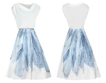 Load image into Gallery viewer, Brie Loose Short sleeve T-Shirts and High waist Blue Print Midi Skirt 2 Pieces Set
