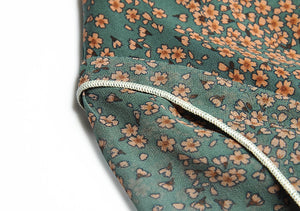 Zola Elastic waist Women's Elegant Puff sleeve Floral print Vintage Chiffon Dress