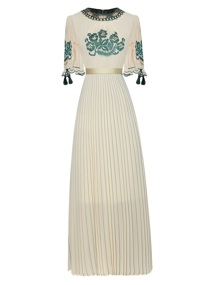Irene besticktes Chiffon-Vintage-Kleid für Damen