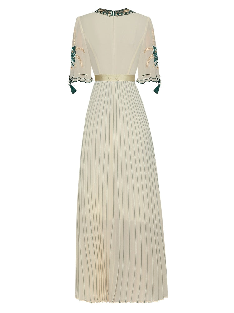 Irene besticktes Chiffon-Vintage-Kleid für Damen