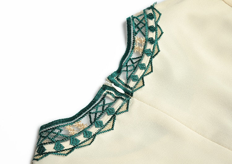 Irene Embroidered Chiffon Ladies Vintage Dress