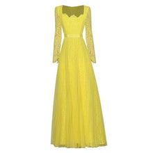 Load image into Gallery viewer, Antoine Lace Long sleeve High waist Mesh Pleated Elegant Dress