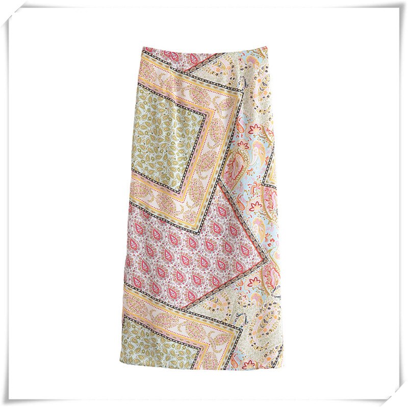 Patchwork Paisley Knots Skirt