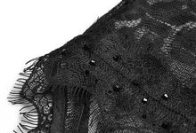 Load image into Gallery viewer, Atena Black Mesh V-Neck Lantern Sleeve Elegant Cascading Ruffle Dress