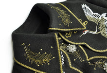 Load image into Gallery viewer, Gold Line Embroidery   lace-up Flare Sleeve Overcoat
