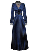 Load image into Gallery viewer, Freya  Embroidery Mesh High waist Sashes applique Solid Dress