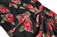 Load image into Gallery viewer, Willa V Neck  Cascading Ruffle Ruched Rose Floral Dresses