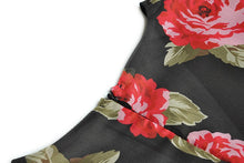 Load image into Gallery viewer, Willa V Neck  Cascading Ruffle Ruched Rose Floral Dresses