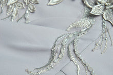 Load image into Gallery viewer, Sloan Mesh Beaded Flower applique Slim  Mermaid Midi Dress