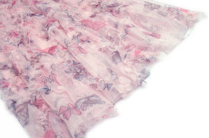 Esme Autumn Pink Mesh  Stand Collar Dress