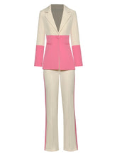 Load image into Gallery viewer, Aurel Long sleeve Color matching Single button Blazer＋Pants 2 Pieces Set