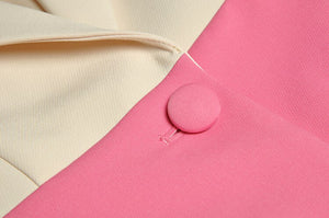 Aurel Long sleeve Color matching Single button Blazer＋Pants 2 Pieces Set
