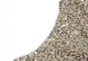 Maya Luxury Sequins V-neck Flare Sleeve Gorgeous Mesh Party Cake Layered Dress