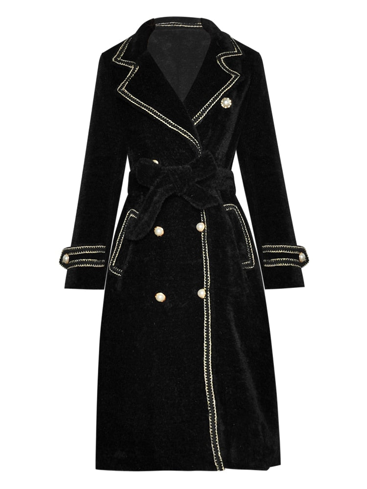 Double breasted lace-up Overcoat