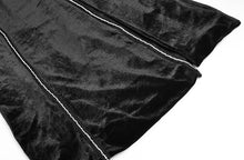 Load image into Gallery viewer, Ninette Black Velvet Pencil V-Neck Flare Sleeve Beading Dress
