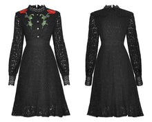 Load image into Gallery viewer, Geneve Embroidered Hollow Out Lace Elegant Blacki Party Mini Dress