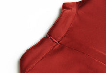 Load image into Gallery viewer, Ellen Collar Lantern Sleeve Frenulum The Waist Thin Grace Casual Wine Red Dress