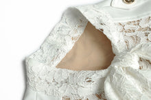 Load image into Gallery viewer, Audrey Hollow Out Lace frenulum Elegant White Mini Dress