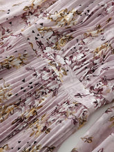 Load image into Gallery viewer, Thérèse Half High Neck Long Sleeves Printing Elegant Violets Ankle-Length Dress