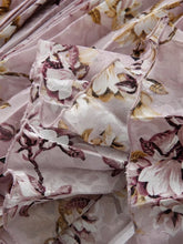 Load image into Gallery viewer, Thérèse Half High Neck Long Sleeves Printing Elegant Violets Ankle-Length Dress