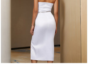 Strapless White Fitted Dress