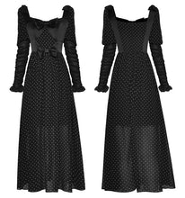 Load image into Gallery viewer, Hayley  Vintage Dot Print Long Dress Square Collar Dress