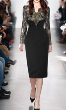Load image into Gallery viewer, Sasha Lace Sequins Applique See-through Long sleeves Patchwork Dress