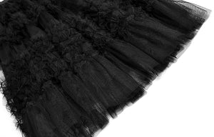 Lisa Elastic Waist Ruffles Mesh Long Skirt Two Pieces Set Spring New Suit