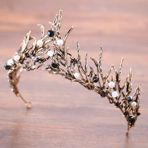 Pearl Rhinestone Crystal Crown Headdress