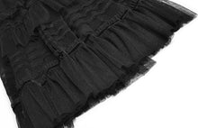 Load image into Gallery viewer, Imani  Lace-up top and Ruffles Mesh Black Midi Skirt Two Pieces Set