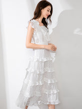 Load image into Gallery viewer, Phoebe Square collar Cascading Ruffle Elegant Party Midi Dress