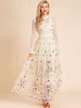 Load image into Gallery viewer, Lexy Floral Embroidery Vintage Party Dress Women