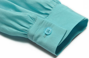 Antonella Turn-down Collar Long Sleeves Shirt + Sashes Split Long Skirt Two Pieces Set
