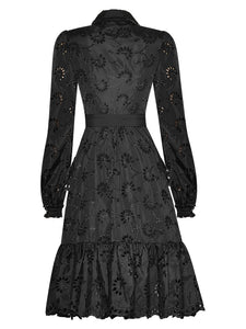 Bia  Hollow out Embroidery Lace-up Elegant Dress