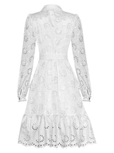 Load image into Gallery viewer, Bia  Hollow out Embroidery Lace-up Elegant Dress