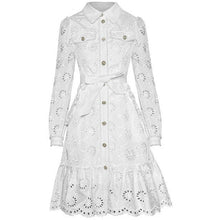 Load image into Gallery viewer, Bia  Hollow out Embroidery Lace-up Elegant Dress